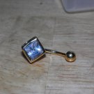 White CZ Square Navel 156