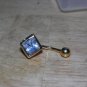 White CZ Square Navel 156