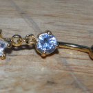 White CZ Star Dangle Navel 158