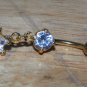 White CZ Star Dangle Navel 158