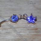 Dark Purple CZ Star Dangle Navel 158