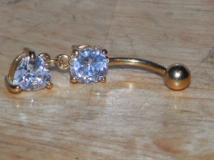 White Heart Dangle Navel 143