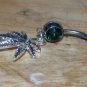Pot Leaf Dangle In Green Navel 163