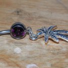 Pot Leaf Dangle In Purple Navel 163