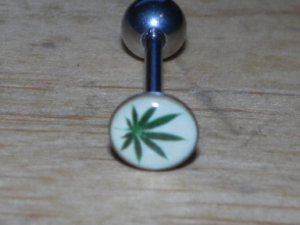 Style 2 Pot Leaf Flat White Tongue 165