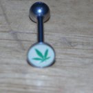 Style 3 Pot Leaf Flat White Tongue 165
