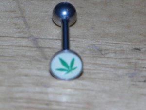Style 3 Pot Leaf Flat White Tongue 165