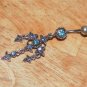 Tarnished Cross Blue Gem Navel 332