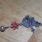 Tarnished Flower Star Red Charms Navel 335