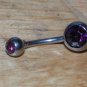 Double CZ Purple Navel 337