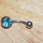 Single CZ Green Blue Navel 337