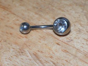 Double CZ White Navel 337