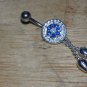 Flower Gem with Tails Dark Blue Navel 379
