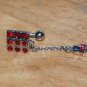 Square CZ Red Skull Charm Navel 393