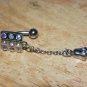 Square CZ Rainbow Skull Charm Navel 393