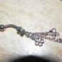 Gem Dangle 3 Charms Butterfly Green Navel 401
