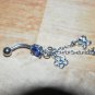 Gem Dangle 3 Charms Butterfly Dk. Blue Navel 401