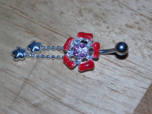 Flower Charms Red Navel 404