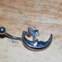 Moon with Butterfly Charm White Navel 436