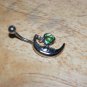 Moon Heart Charm Green Navel 434