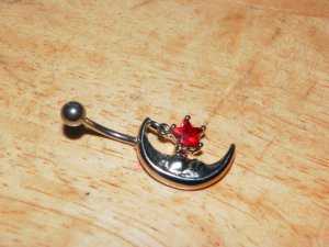 Moon Star Charm Red Navel 434