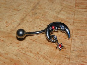 Moon Star Small Charm Red Navel 433