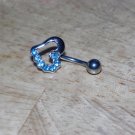 Baby Blue CZ Heart Navel 450