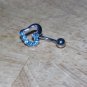Baby Blue CZ Heart Navel 450