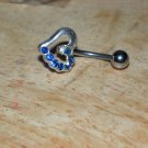 Sapphire CZ Heart Navel 450