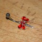 Large CZ Gem Red Dragonfly Navel 439
