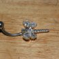 Large CZ Gem White Dragonfly Navel 439