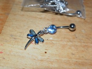 Two Tone Dragonfly Blue Navel 442