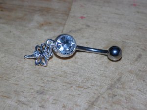Tiny White Dragonfly Navel 443