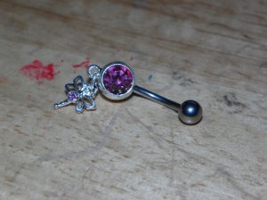 Tiny Pink Dragonfly Navel 443