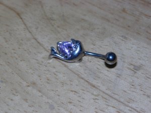 Pink Heart Dolphin Navel 444