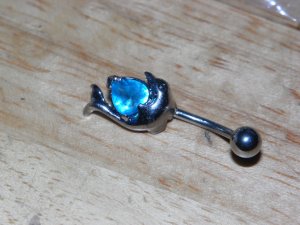 Blue Heart Dolphin Navel 444