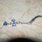 Tiny Blue Heart Charm Navel 457