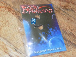 Blue Dice Captive Bead 1502