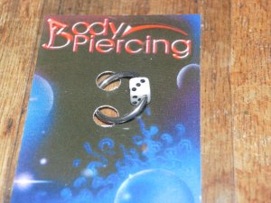 White Dice Captive Bead 1401