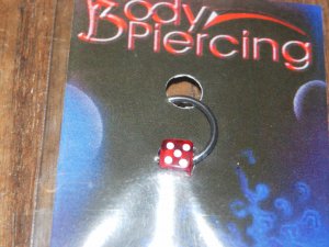 Red Dice Captive Bead 1202