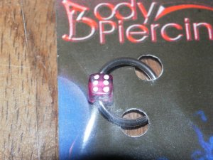 Pink Dice Captive Bead 1301