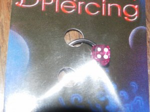 Pink Dice Captive Bead 1302