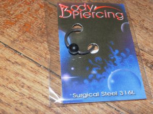 Black Marble Captive Bead 2002