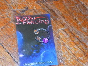 Purple Marble Captive Bead 2402
