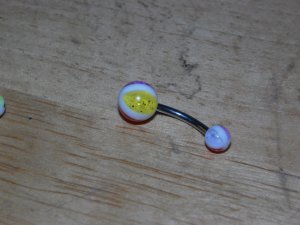 Purple/Red/Yellow/White Beach Ball Navel 653