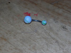 White Blue/Green Marble Navel 655