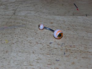 Orange Black Star Ball Navel 643