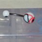 Red/White/Black Swirl Marble Ice Cream Ball Navel 646