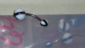 White Black Cross Navel 648