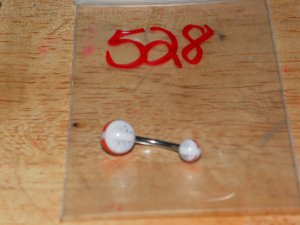 White/Red/Light Purple Cross Navel 528